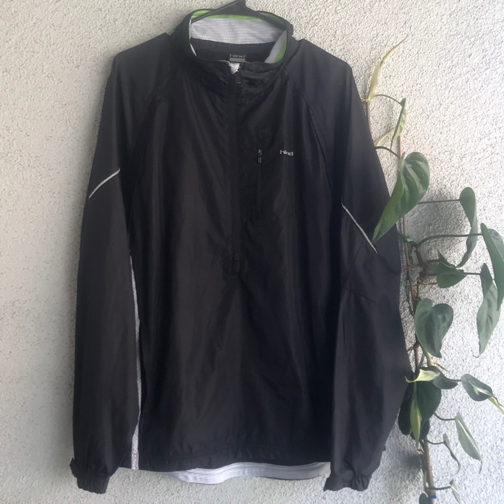 HIND | Black Reflective Quarter Zip Windbreaker Jacket